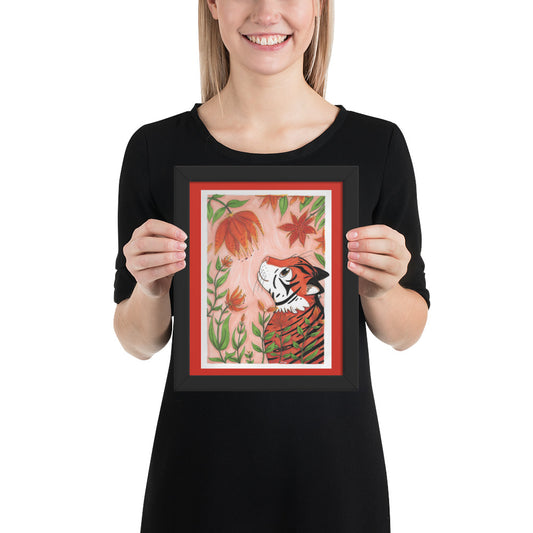 Tiger framed photo paper poster